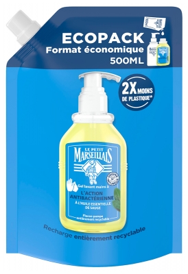 Eco-Recarga Gel de Limpeza para Mãos Ação Antibacteriana Le Petit Marseillais 500 ml