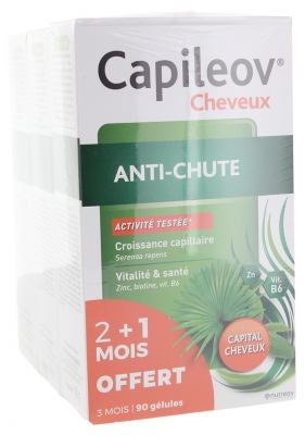 Nutreov Capileov Cabello Anticaída Lote de 3 x 30 Cápsulas