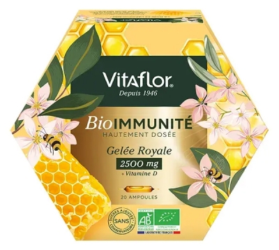 Vitaflor BioImmunité Gelée Royale Bio 2500 mg 20 Ampoules