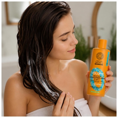 Natura Siberica Oblepikha Volume Après-Shampoing et Masque Collagène 2en1 400 ml