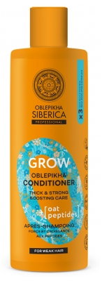 Amaciante Natura Siberica Oblepikha Grow Força e Crescimento com Peptídeos 400 ml