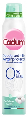 Cadum Argil'Protect Déodorant 48H Fraîcheur Coton Spray 200 ml