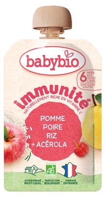 Babybio Immunité Appel Peer Rijst Acerola 6 Maanden en + Bio 100 g