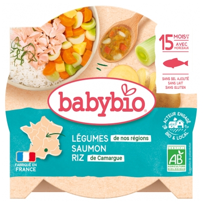 Babybio Légumes Saumon Riz 15 Mois et + Bio 260 g