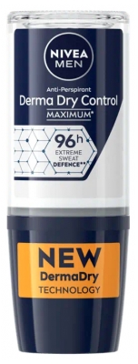 Nivea Hombre Derma Dry Control Desodorante Antitranspirante 96H Roll-On 50 ml