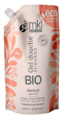 MKL Green Nature Gel Douche Surgras Abricot Éco-Recharge Bio 900 ml