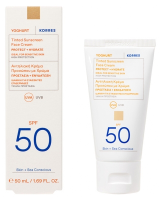 Korres Yoghurt Färgad Solskyddskräm för Ansiktet SPF50 50 ml