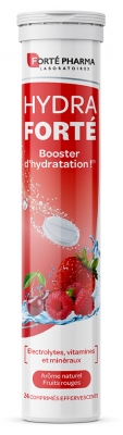 Forté Pharma Hydra Forté Booster d'Hydratation 24 Comprimés Effervescents - Goût : Fruits Rouges