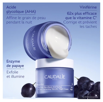 Caudalie Vinoperfect Crème Nuit Glycolique Anti-Taches Recharge 50 ml