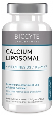 Biocyte Liposomaalinen Kalsium + Vitamiinit D3/K2 60 Kapselia