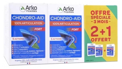 Arkopharma Chondro-Aid 100% Articulation Fort Lot de 3 x 60 Gélules