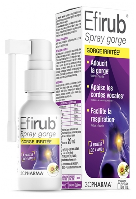 3C Pharma Efirub Spray Gorge Irritée 20 ml