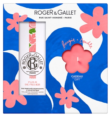 Roger & Gallet Fleur de Figuier Coffret Eau Parfumée Bienfaisante 100 ml + Bougie Parfumée 85 g Offerte