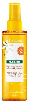 Klorane Polysianes Sonnentrockenöl Bio Tamanu und Monoï LSF30 200 ml