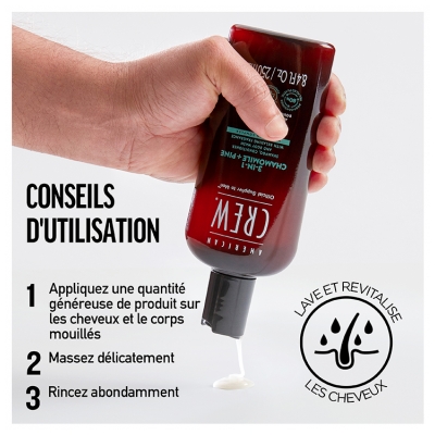 American Crew 3en1 Camomille + Pin Hydratant Relaxant 250 ml