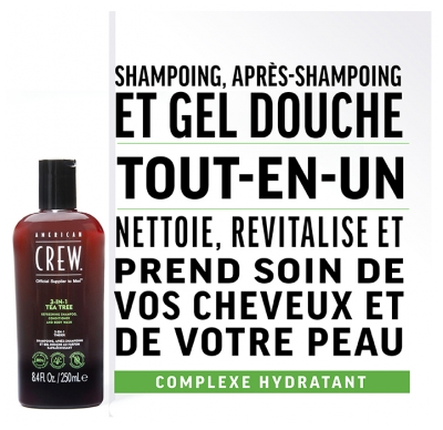 American Crew 3en1 Tea Tree Rafraîchissant 250 ml