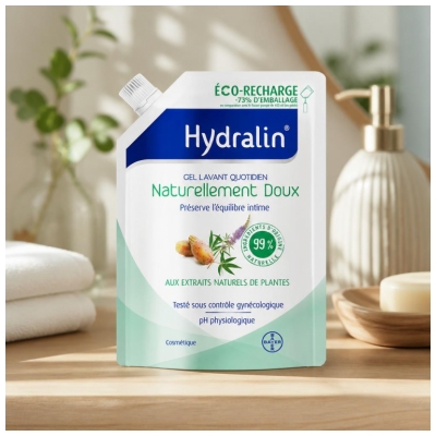 Hydralin Gel Lavant Quotidien Naturellement Doux Éco-Recharge 400 ml