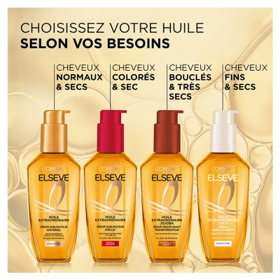 L'Oréal Paris Elseve Huile Extraordinaire Jojoba Sérum Disciplinant Transformateur 100 ml