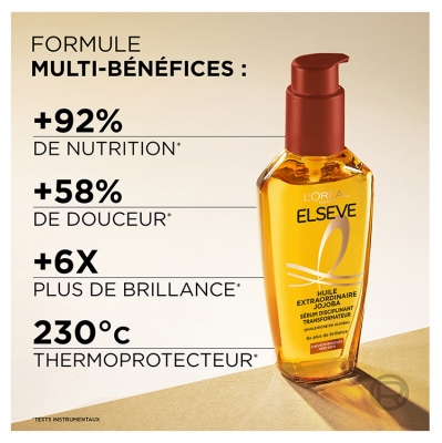 L'Oréal Paris Elseve Huile Extraordinaire Jojoba Sérum Disciplinant Transformateur 100 ml