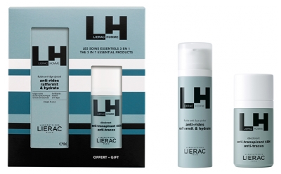 Lierac Homme Anti-Aging Global Fluide 50 ml + Anti-Transpirant Deodorant 48H Anti-Vlekken 50 ml Gratis
