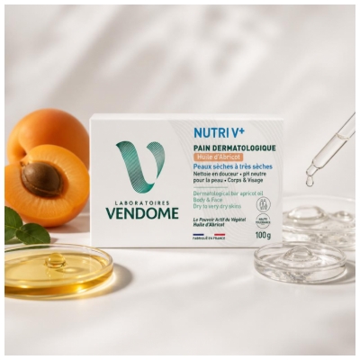 Laboratoarele Vendôme Nutri V+ Săpun Dermatologic cu Ulei de Caise 100 g