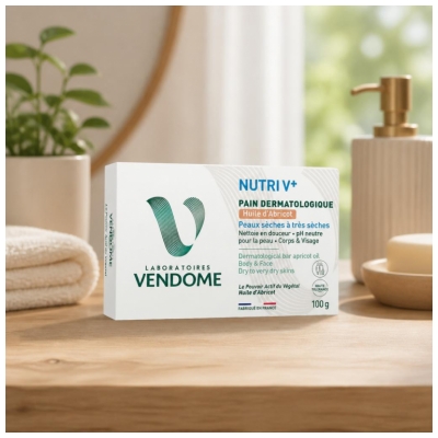 Laboratoires Vendôme Nutri V+ Pain Dermatologique Huile d'Abricot 100 g