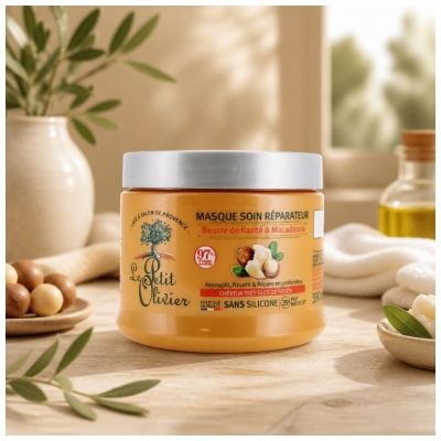 le Petit Olivier Mascarilla Reparadora Karité y Macadamia 330 ml