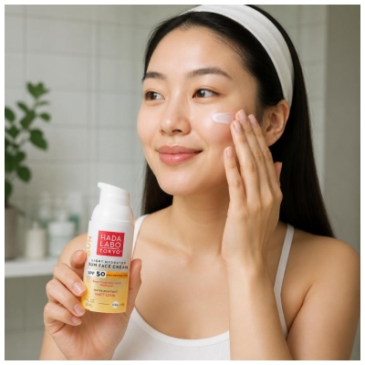 Hada Labo Tokyo Sun Wasserfeste Feuchtigkeitsspendende Gesichtscreme SPF50 50 ml