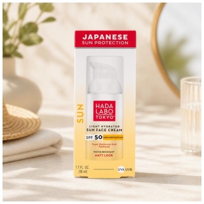 Protetor Solar Facial Hidratante Resistente à Água Hada Labo Tokyo Sun FPS50 50 ml