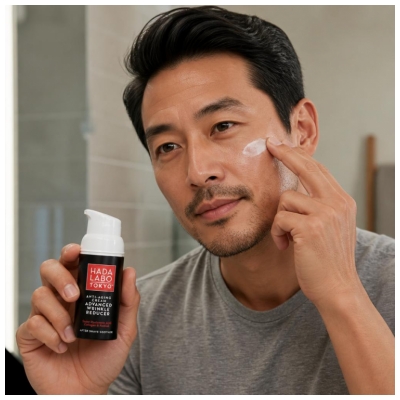 Hada Labo Tokyo Men Rypistymistä Ehkäisevä Kosteusvoide Päivä ja Yö 50 ml
