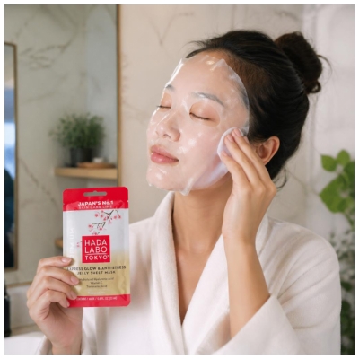 Masca Textilă Premium Hidratantă și Iluminatoare Hada Labo Tokyo 23 ml