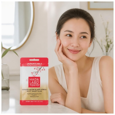 Masca Textilă Premium Hidratantă și Iluminatoare Hada Labo Tokyo 23 ml