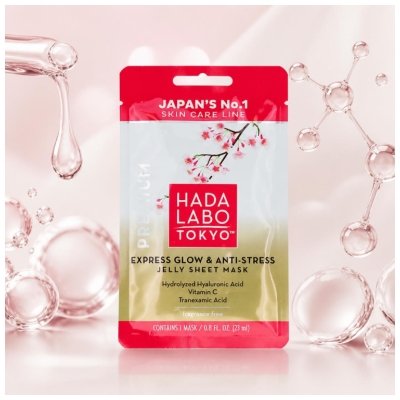 Masca Textilă Premium Hidratantă și Iluminatoare Hada Labo Tokyo 23 ml