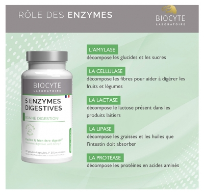 Biocyte 5 Enzymes Digestives 60 Gélules