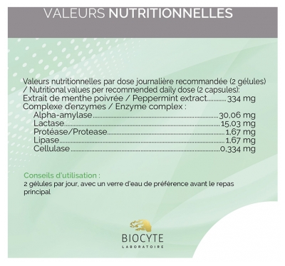 Biocyte 5 Enzymes Digestives 60 Gélules