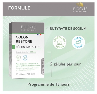 Biocyte Longevity Colon Restore 30 Gélules