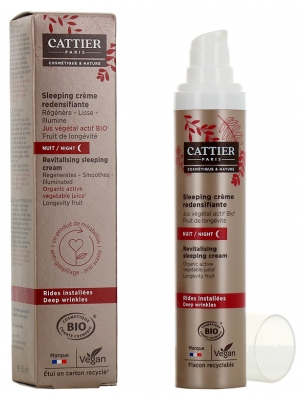 Cattier Sleeping Crème Redensifiante Nuit Rides Installées Bio 50 ml