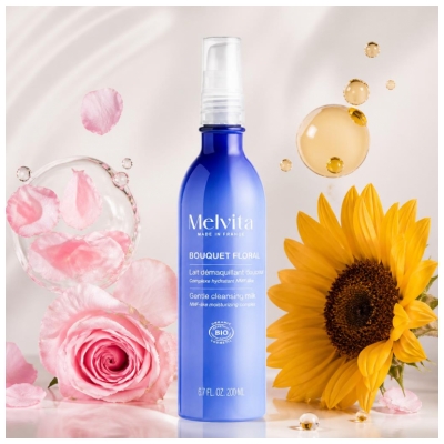 Lapte Demachiant Blândețe din Buchet Floral Melvita Bio 200 ml