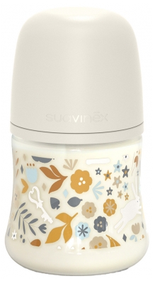 Suavinex Wonderland Biberon Tétine Symétrique Débit Lent 150 ml 0 Mois et + - Couleur : Beige