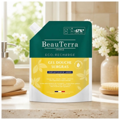 BeauTerra Jasmine Flower Superfatted Shower Gel Eco-Refill 1 L