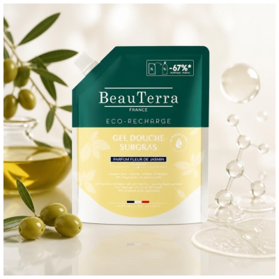 BeauTerra Jasmine Flower Superfatted Shower Gel Eco-Refill 1 L