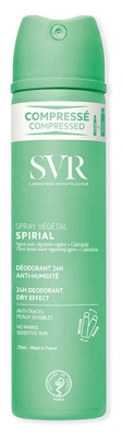SVR Spirial Rastlinski Sprej Dezodorant proti vlagi 24H 75 ml