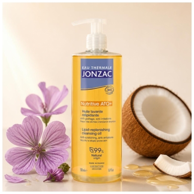 Eau Thermale Jonzac Nutritive ATO+ Huile Lavante Relipidante Bio 500 ml