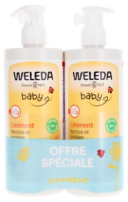 Weleda Baby Calendula Inwrijfmiddel Set van 2 x 400 ml