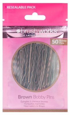 Brushworks 50 Épingles à Cheveux - Couleur : Brun