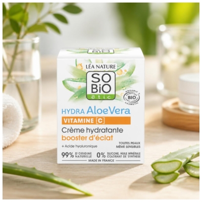 Léa Nature SO BIO étic Hydra Aloe Vera Vitamín C Hydratační krém pro rozjasnění 50 ml