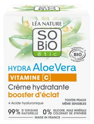 Léa Nature SO BIO étic Hydra Aloe Vera Vitamine C Crème Hydratante Booster d'Éclat 50 ml