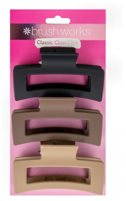 Brushworks Set 3 Pinces Cheveux