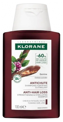 Klorane Kraft - Strapaziertes Haar und Haarausfall Shampoo mit Chinin und Edelweiss Bio 100 ml