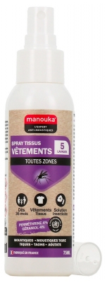 Manouka Anti-Mücken-Spray Kleidung Stoff Alle Klimazonen 75 ml